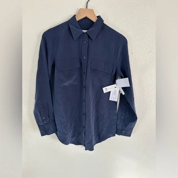 Equipment Navy Casual Button-Down Shirt - Picture 3 of 7